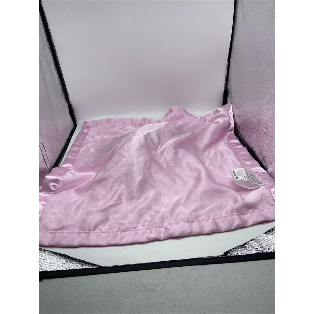 Pro Goleem Pink Bunny Security Blanket Minky Dot Satin Trim Lovey 16x16